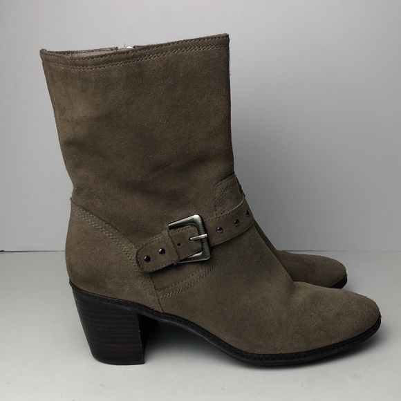 Anne Klein Brier Taupe Heeled Midi Boots 8 - Picture 3 of 15